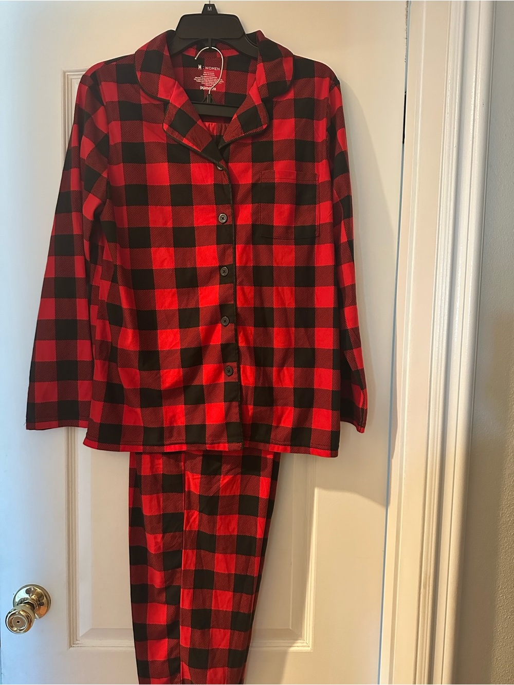 Red and Black Plaid Pajama Set